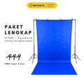 IMPODIO Paket Background spunbond berbagai warna + Stand backdrop