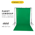 IMPODIO Paket Background spunbond berbagai warna + Stand backdrop