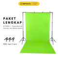 IMPODIO Paket Background spunbond berbagai warna + Stand backdrop