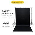IMPODIO Paket Background spunbond berbagai warna + Stand backdrop
