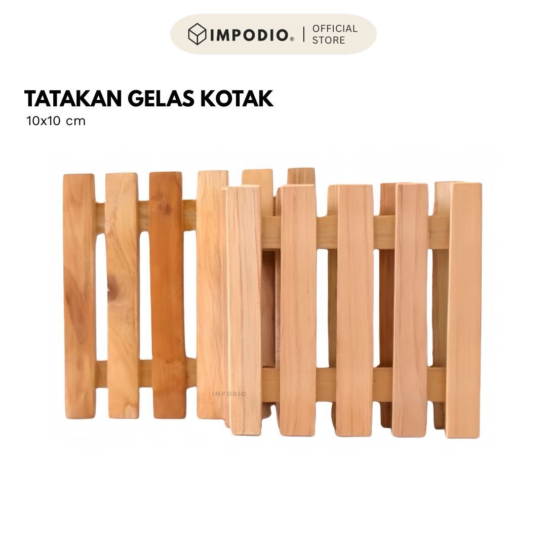 Tatakan Gelas Kotak Mahoni 10x10 cm - Aksesoris Photography