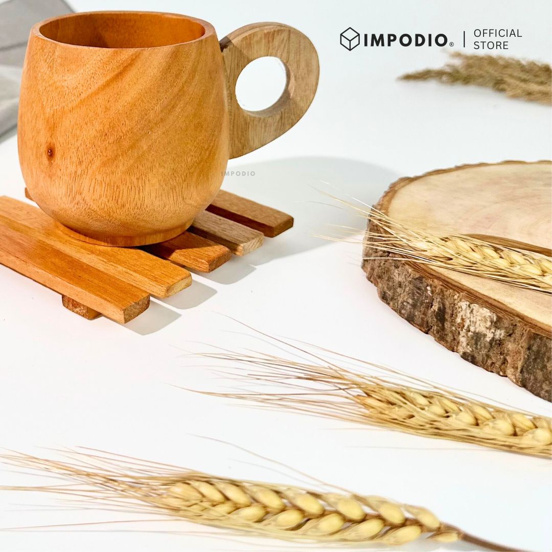 Tatakan Gelas Kotak Mahoni 10x10 cm - Aksesoris Photography