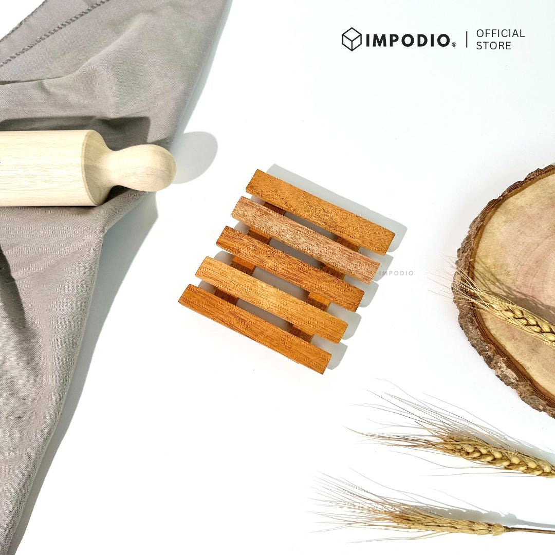 Tatakan Gelas Kotak Mahoni 10x10 cm - Aksesoris Photography