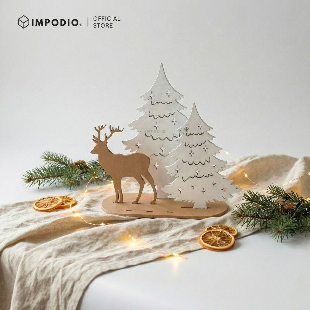 IMPODIO Ornamen rusa dan pohon natal - Props foto produk
