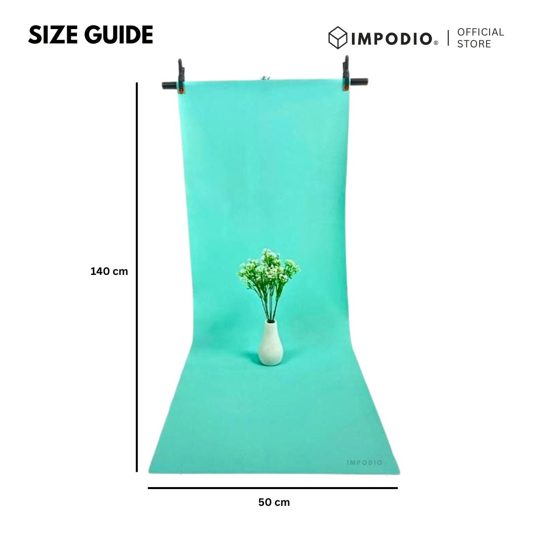 IMPODIO background 50 x 140 cm warna polos - kulit sintetis - latar foto produk waterproof