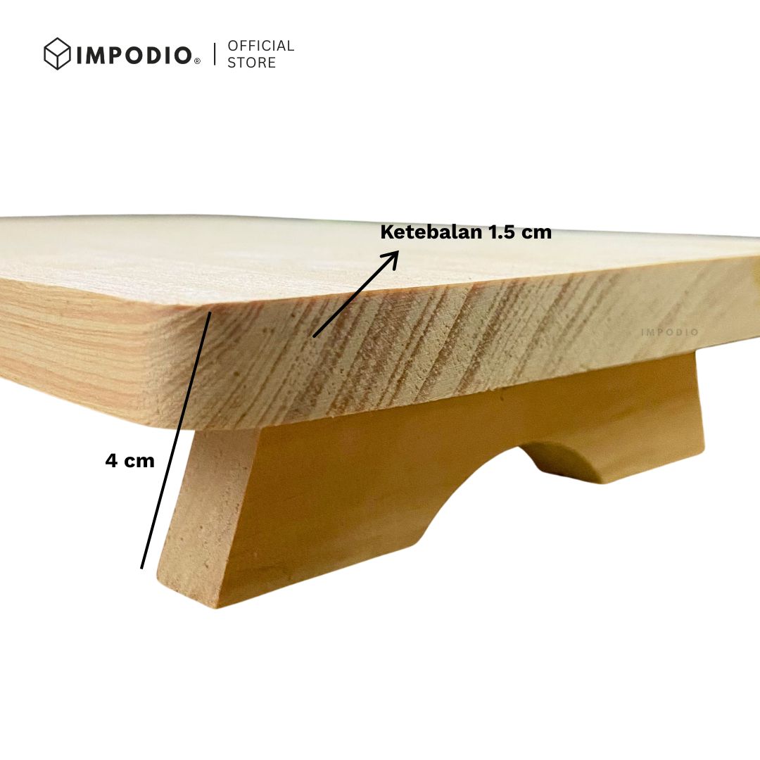 IMPODIO Talenan Kayu Pinus 22x15 cm Aksesoris Photography Asli Kayu Alami – Properti Foto Props