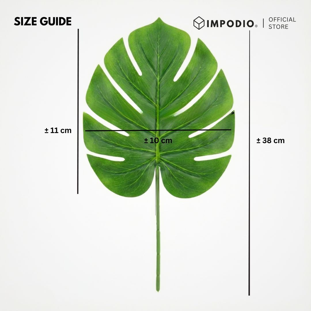 IMPODIO Mini Pohon monstera - Montsera artficial 7 tangkai untuk Properti foto/ aksesoris dekor