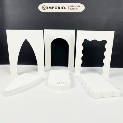 IMPODIO Window Geometry Kayu Set - Properti Alas Foto Produk Minimalis Modern - Props Foto Aesthetic