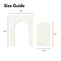 Size guide for a product with dimensions labeled on a white background