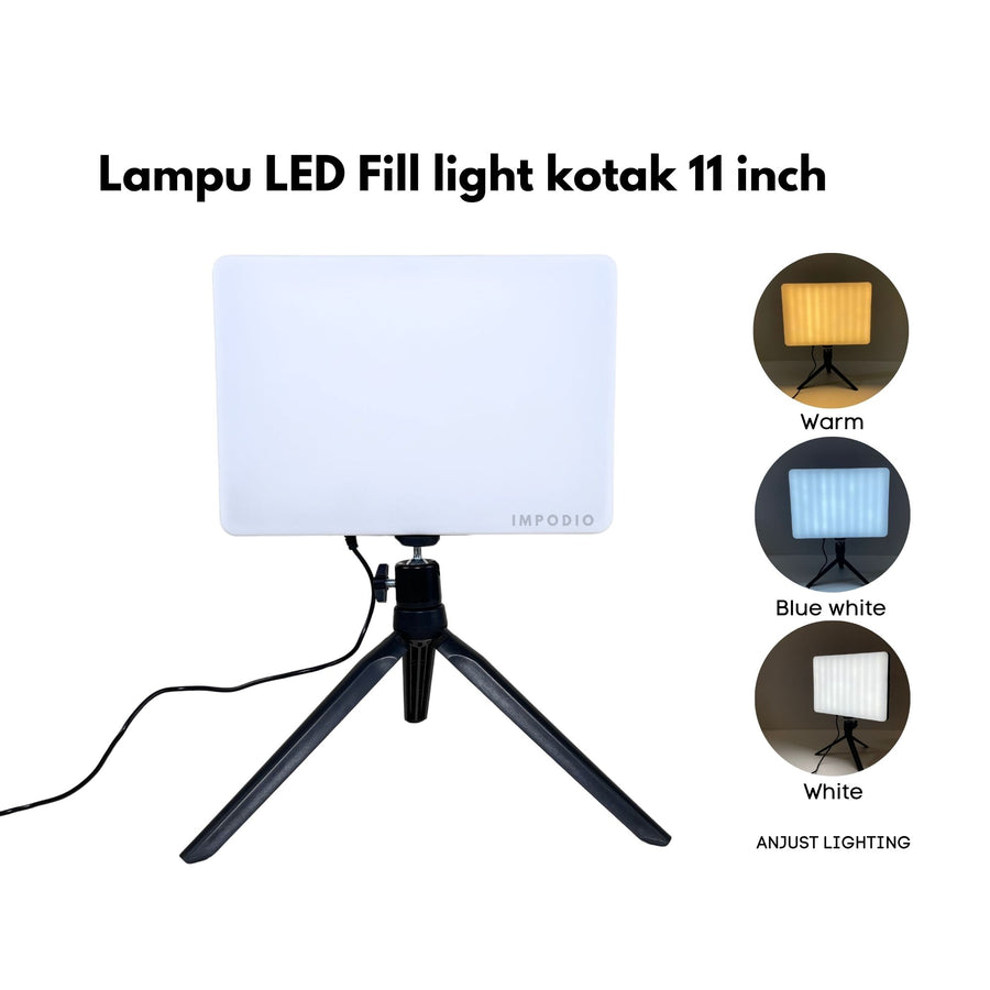 IMPODIO Lampu LED Fill Light Kotak 11 Inch - Lampu Studio Penerangan Lighting Fotografi Selfie Vlogging