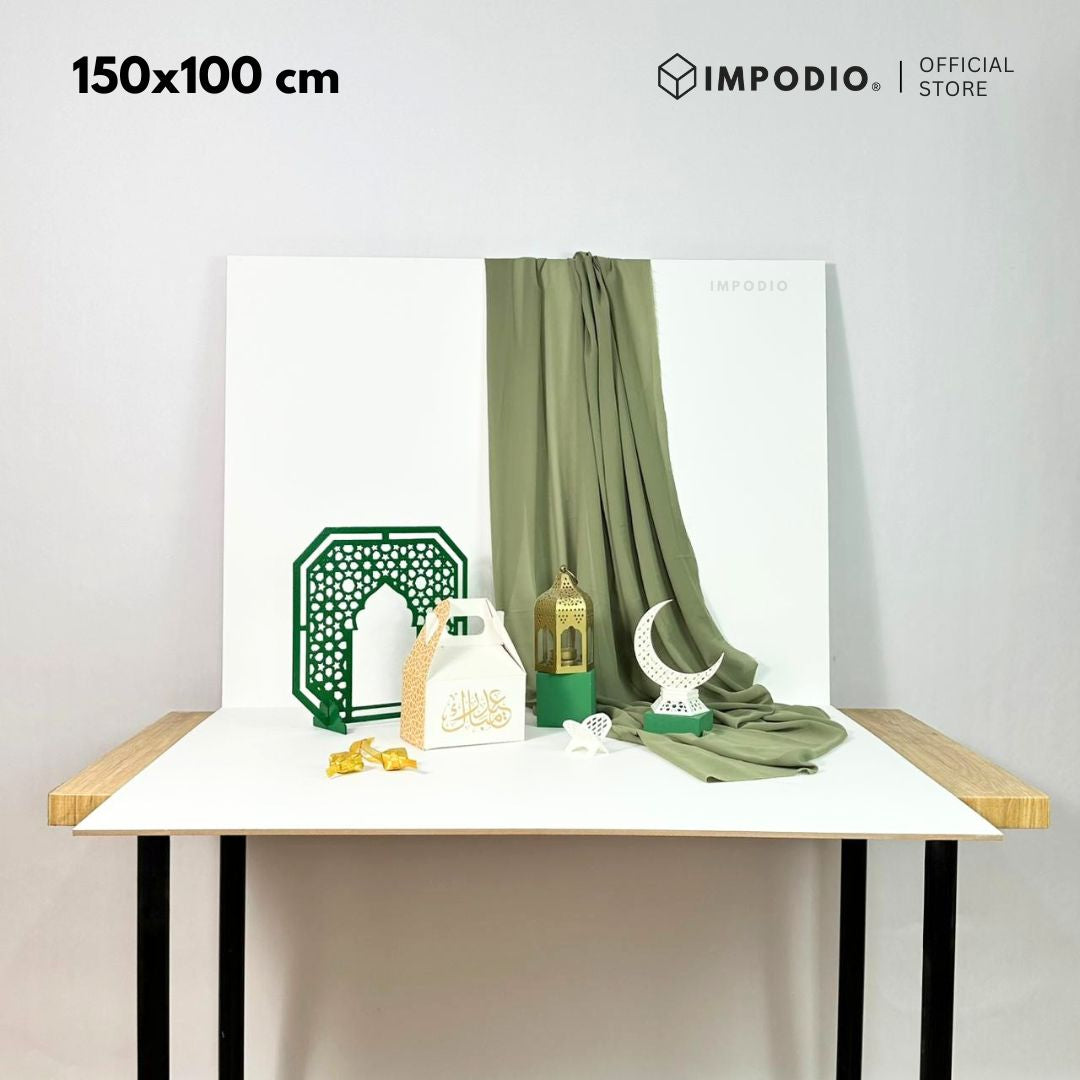 IMPODIO Alas Foto Jumbo PUTIH polos - Background Backdrop Foto Waterproof Latar Belakang Photography