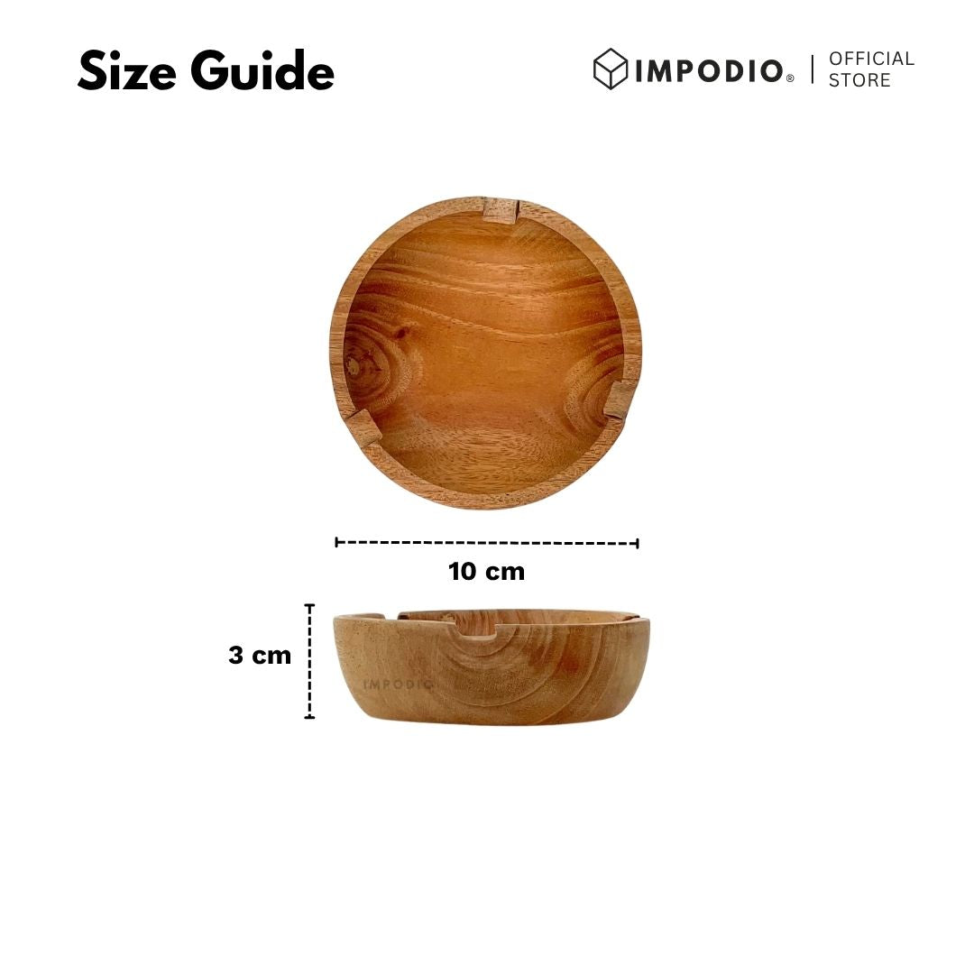 IMPODIO asbak kayu bulat – wooden bowl – props foto