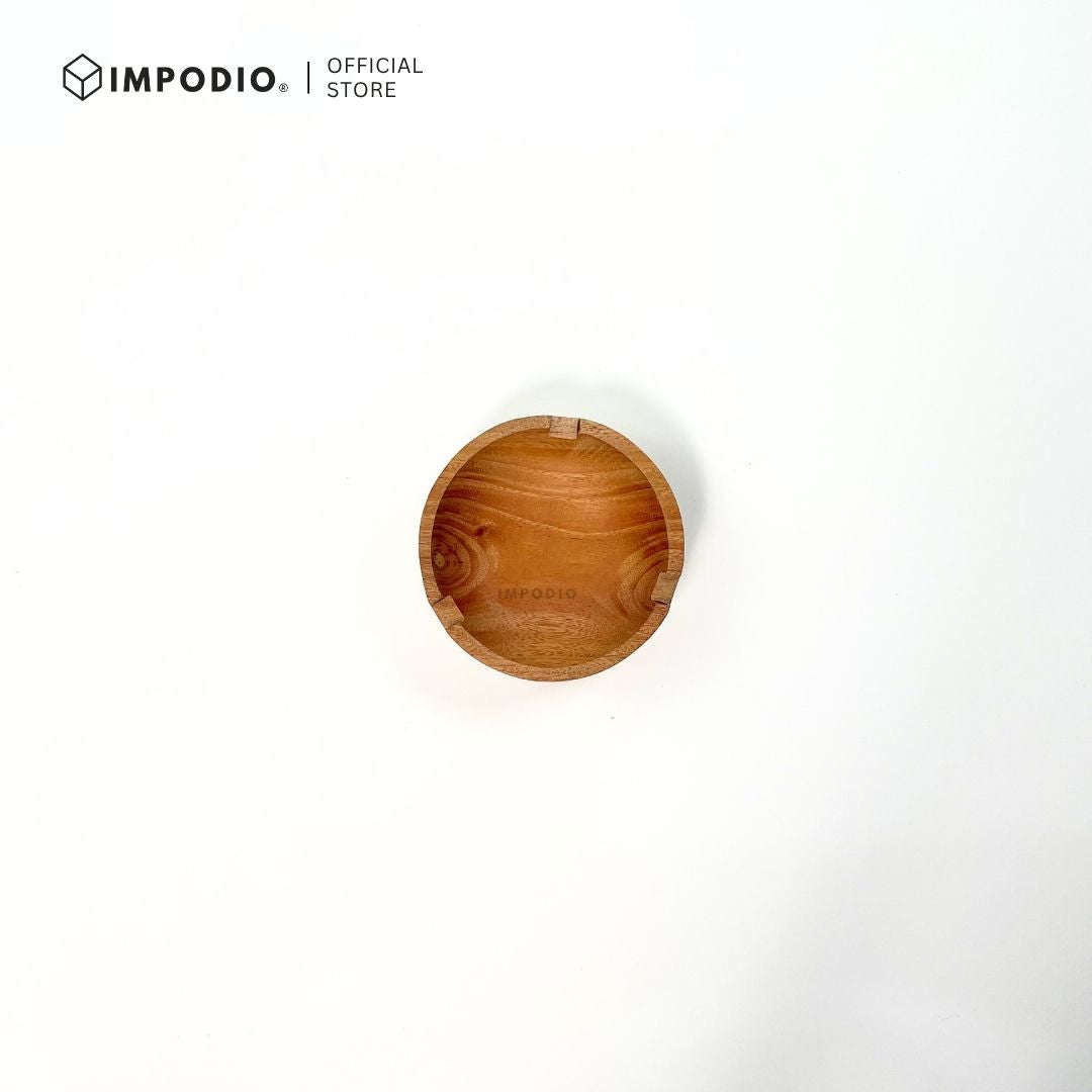 IMPODIO asbak kayu bulat – wooden bowl – props foto