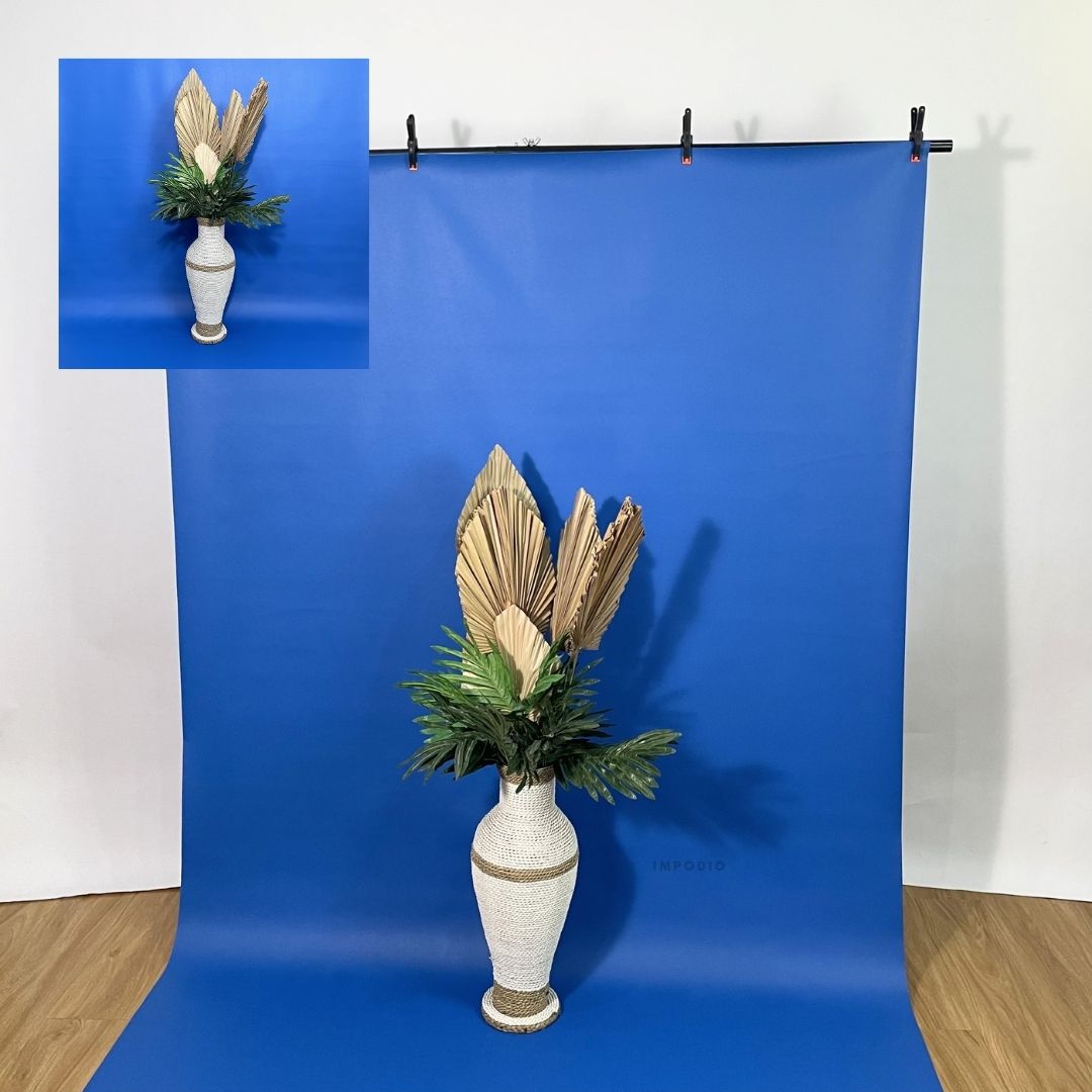IMPODIO Paket T-Stand Backdrop Studio Foto Lengkap 200x100 cm - Background Waterproof Doff Warna Polos atau Motif 200x140 cm