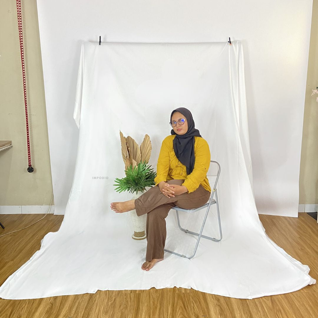 IMPODIO Kain putih lebar 3m panjang bebas -  Backdrop alas kain background studio