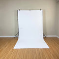 IMPODIO Paket Lengkap Background Spunbond putih 1.6 x 3M + Stand alumunium 2 x 3M + 3 Jepit Backdrop Hitam
