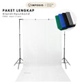 IMPODIO Paket Background spunbond berbagai warna + Stand backdrop