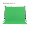 IMPODIO Paket stand backdrop greenscreen - Kain backdrop 2.4x3m dan 2.4x6m (tanpa sambungan) kualitas terbaik