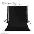 IMPODIO Background Kain Hitam Lebar 3M Backdrop Fotografi - Latar Profesional Foto Video Hasil Clean