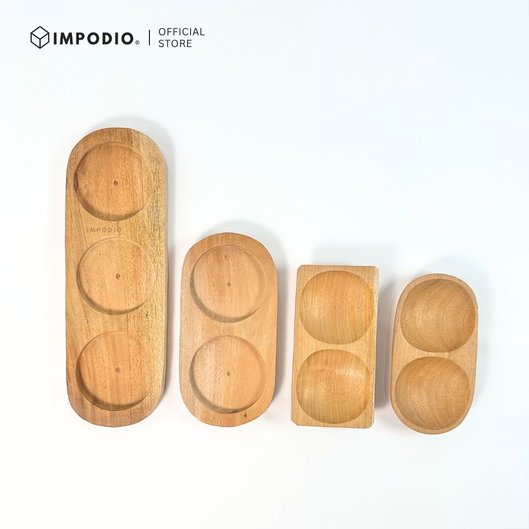 IMPODIO Coaster Kayu Tatakan Gelas Saos Sambal | Penyajian hidangan minuman jadi estetik | Properti foto makanan minuman dekorasi cafe