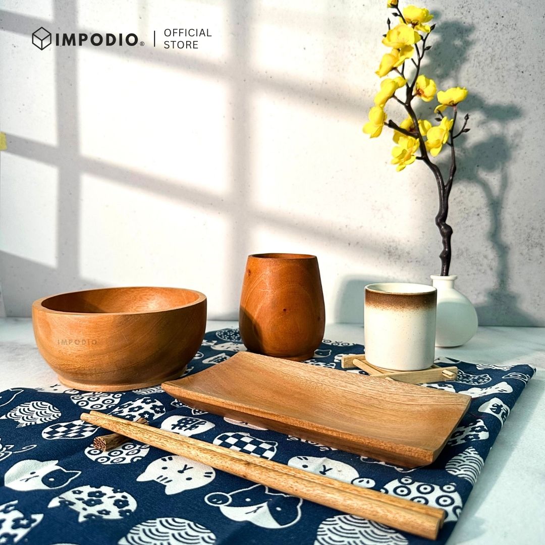 IMPODIO Paket Japanese Food Set Aesthetic - Properti Foto Produk Makanan Minuman - Peralatan Makan Jepang Minimalis