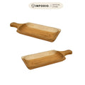 IMPODIO Piring Saji unik Kayu asli tebal ukuran 30cm x 12cm - Properti Foto Makanan Aesthetic