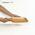 IMPODIO Piring Saji unik Kayu asli tebal ukuran 30cm x 12cm - Properti Foto Makanan Aesthetic
