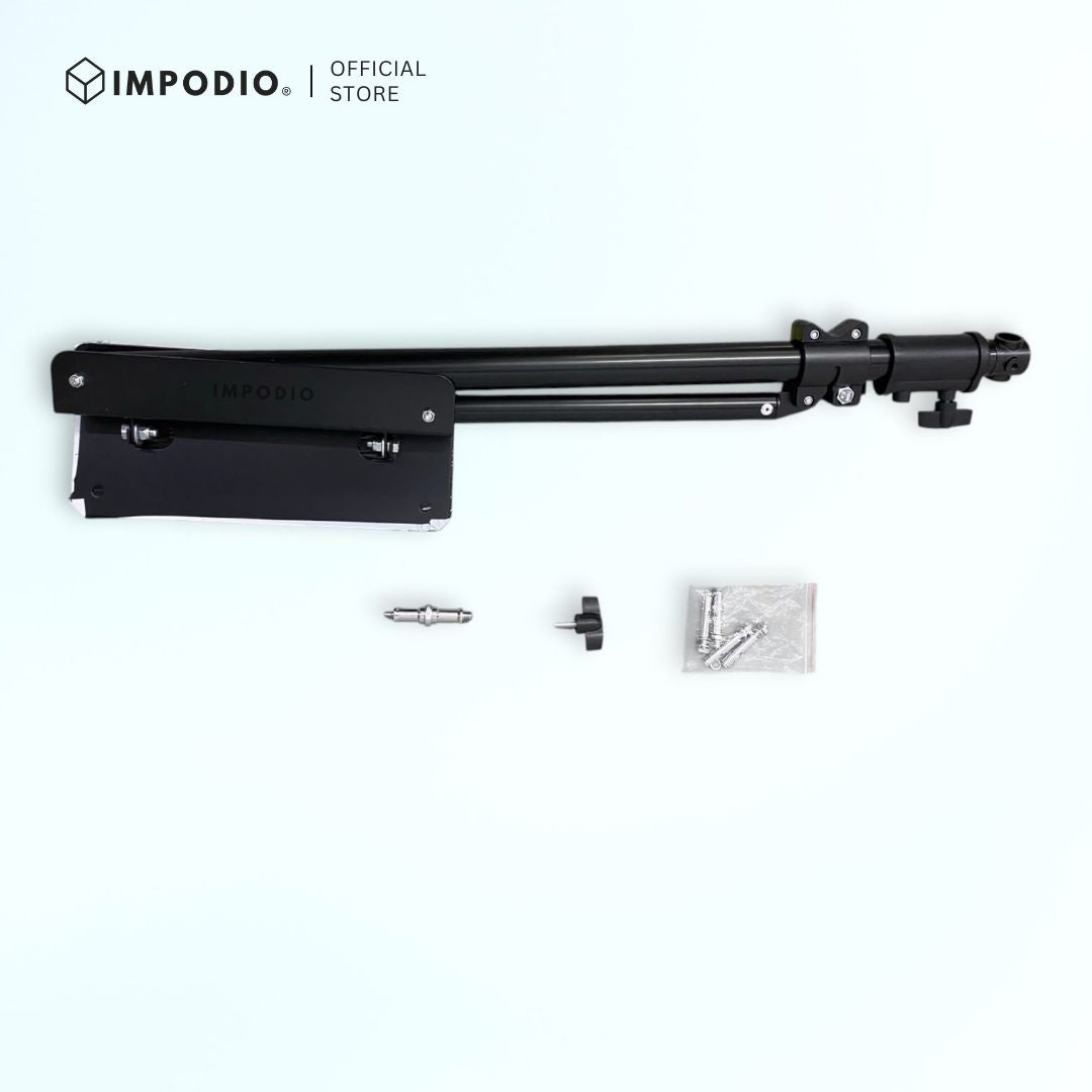 IMPODIO Wall Bracket Lighting Studio 1.8M – Wall Boom Arm Stand Lampu Foto Video Studio