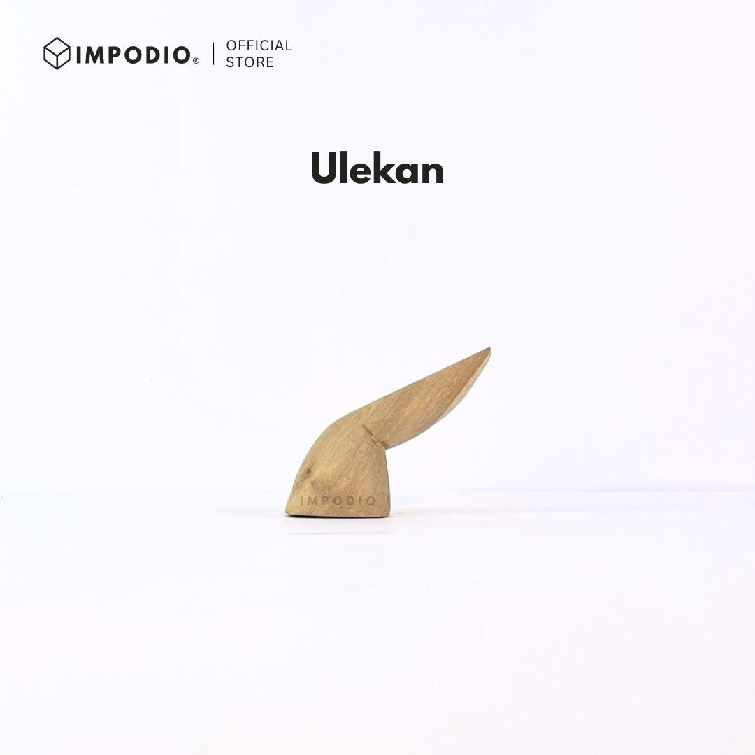 IMPODIO Piring Cobek Kayu 15cm dan Ulekan Sambal - Set Wadah Saji Tradisional Estetik