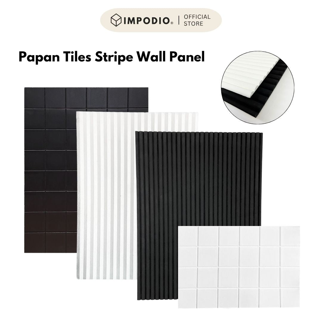 IMPODIO Papan Backdrop 3D Motif Tiles Series - Alas Foto Papan Hard Board Estetik