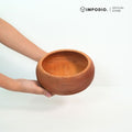 IMPODIO Mangkok Kayu Mahoni Bentuk Donat 20 cm - Wooden Bowl Aesthetic - Properti Foto Food Styling