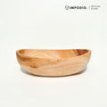 IMPODIO Piring Mangkok Bahan Kayu Mahoni Oval - Properti Foto Estetik Foodgrade