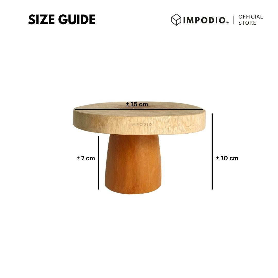 IMPODIO Wooden Stand Cake - Props Foto Tatakan Kayu Aesthetic - Display Kue Cupcake Makanan Perhiasan