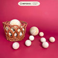 IMPODIO Bola Kayu Natural 2cm dan 4cm - Properti Foto Estetik Hiasan Miniatur Kayu Dekorasi Meja