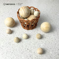 IMPODIO Bola Kayu Natural 2cm dan 4cm - Properti Foto Estetik Hiasan Miniatur Kayu Dekorasi Meja