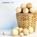 IMPODIO Bola Kayu Natural 2cm dan 4cm - Properti Foto Estetik Hiasan Miniatur Kayu Dekorasi Meja