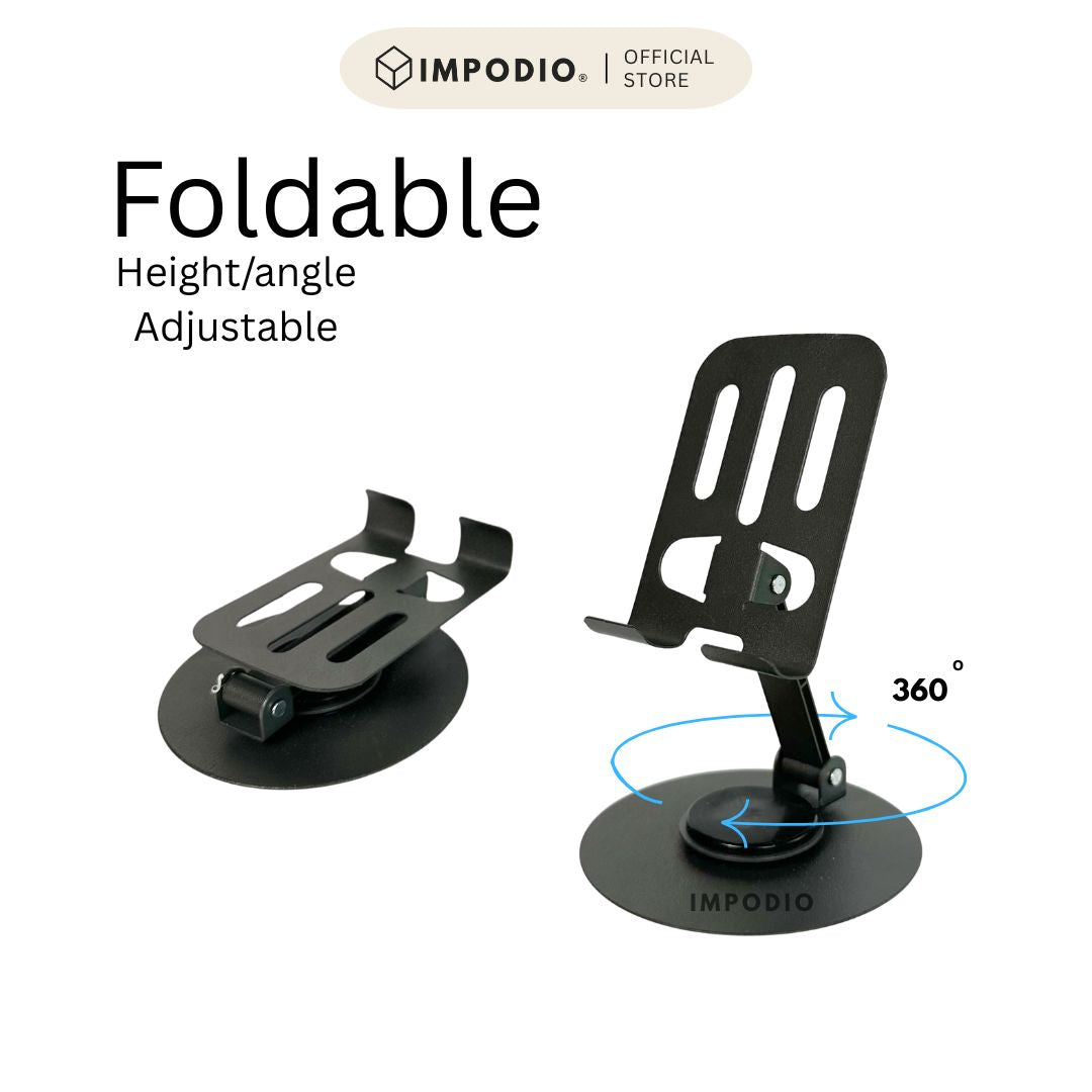 IMPODIO Phone Holder Meja Bahan Besi HP Tablet