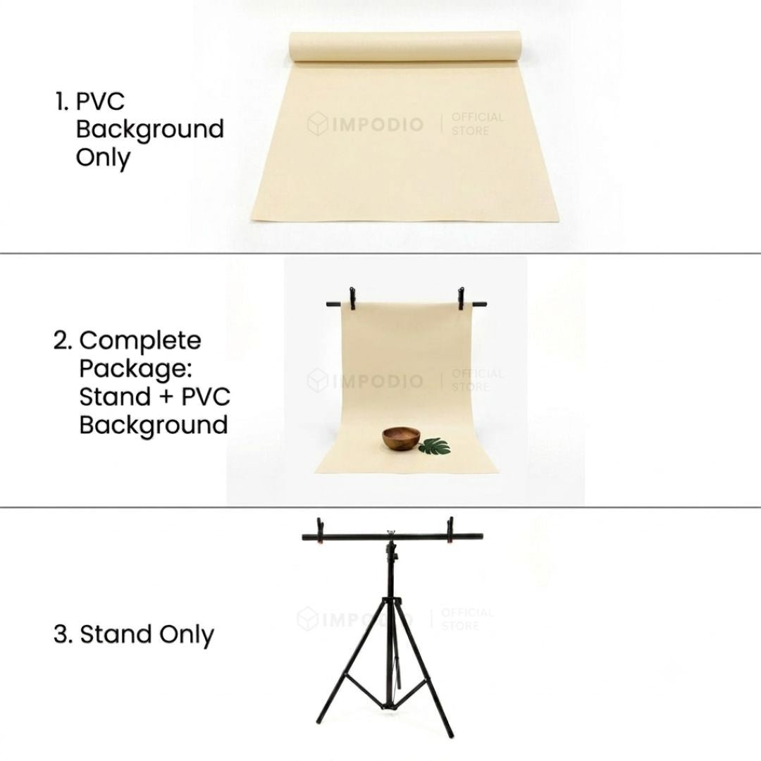 IMPODIO Background PVC warna soft brown – Coklat Pastel 60x100cm