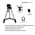 IMPODIO Paket Tripod 3 in 1 + Remote Shutter Bluetooth