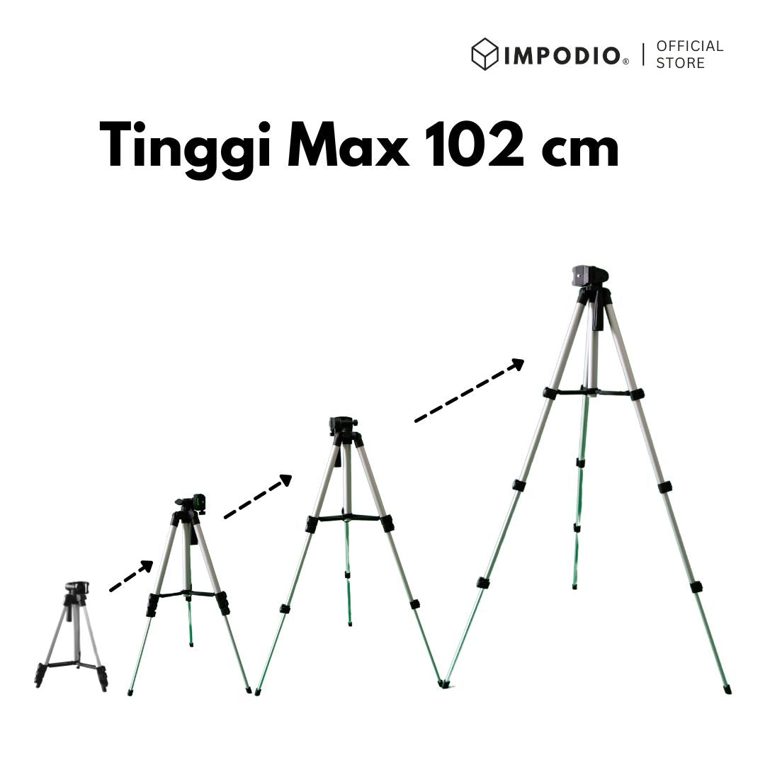 IMPODIO Paket Tripod 3 in 1 + Remote Shutter Bluetooth