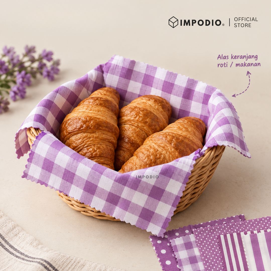 IMPODIO PAKET 5pcs] napkin lilac baby purple kain piknik