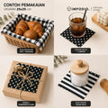 IMPODIO [PAKET 4pcs] napkin b&w kain piknik - props foto