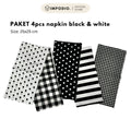 IMPODIO [PAKET 4pcs] napkin b&w kain piknik - props foto