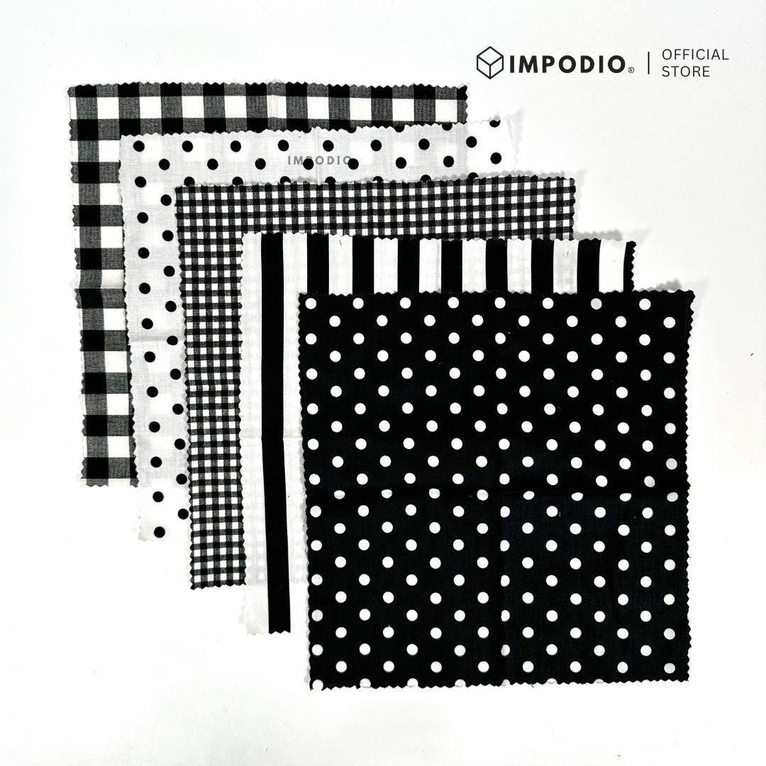 IMPODIO [PAKET 4pcs] napkin b&w kain piknik - props foto