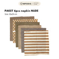 IMPODIO [PAKET 6pcs] napkin NUDE coklat kain piknik - props foto