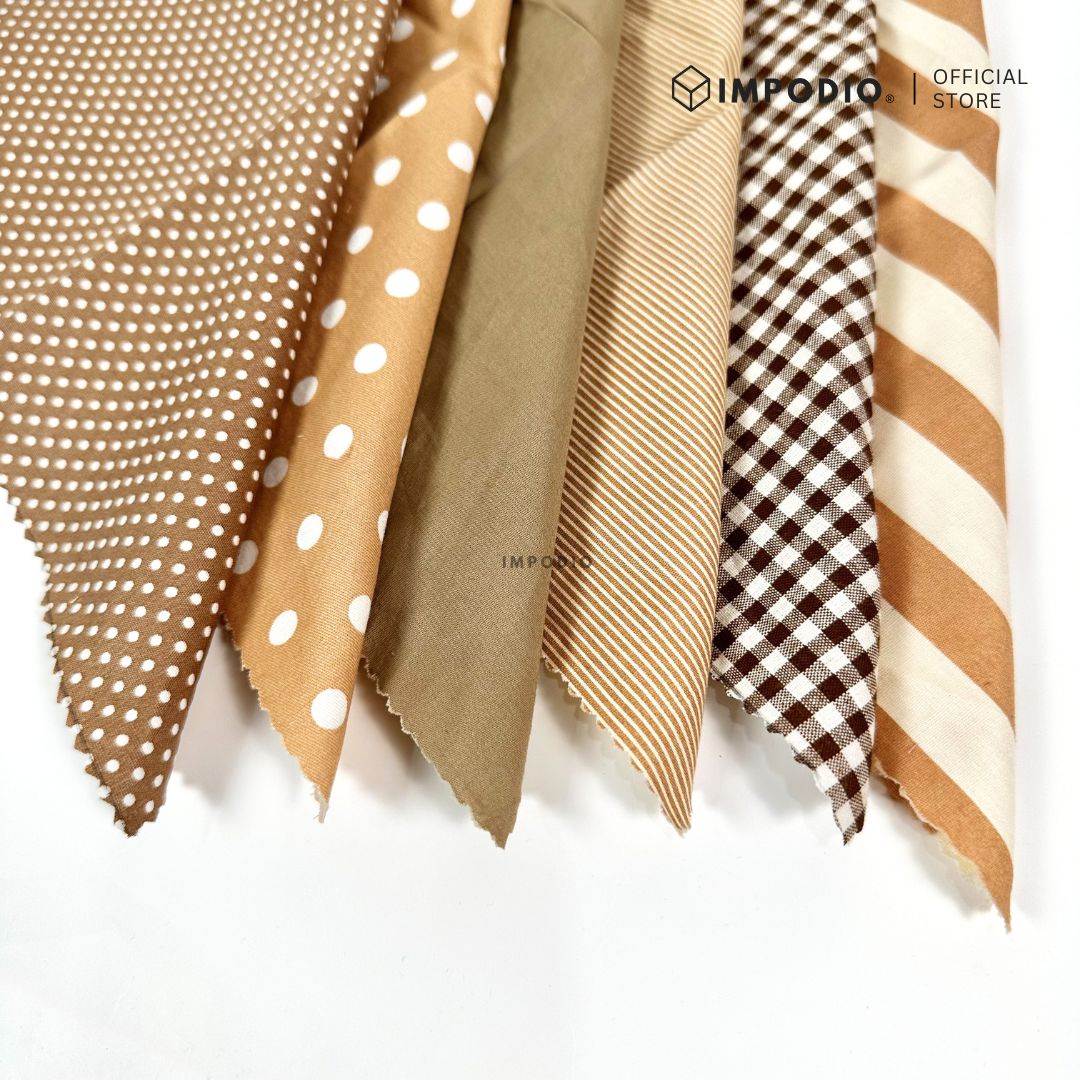 IMPODIO [PAKET 6pcs] napkin NUDE coklat kain piknik - props foto