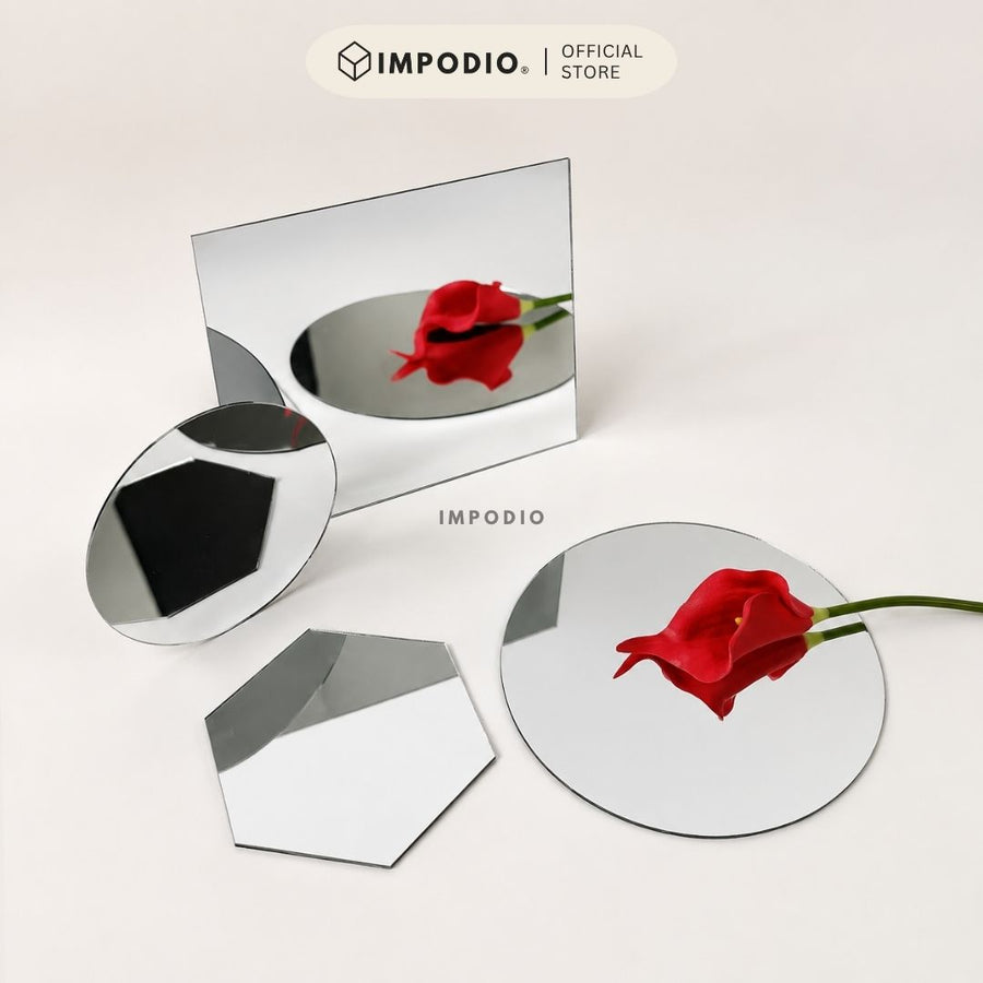 IMPODIO cermin round 14cm akrilik backdrop photo studio