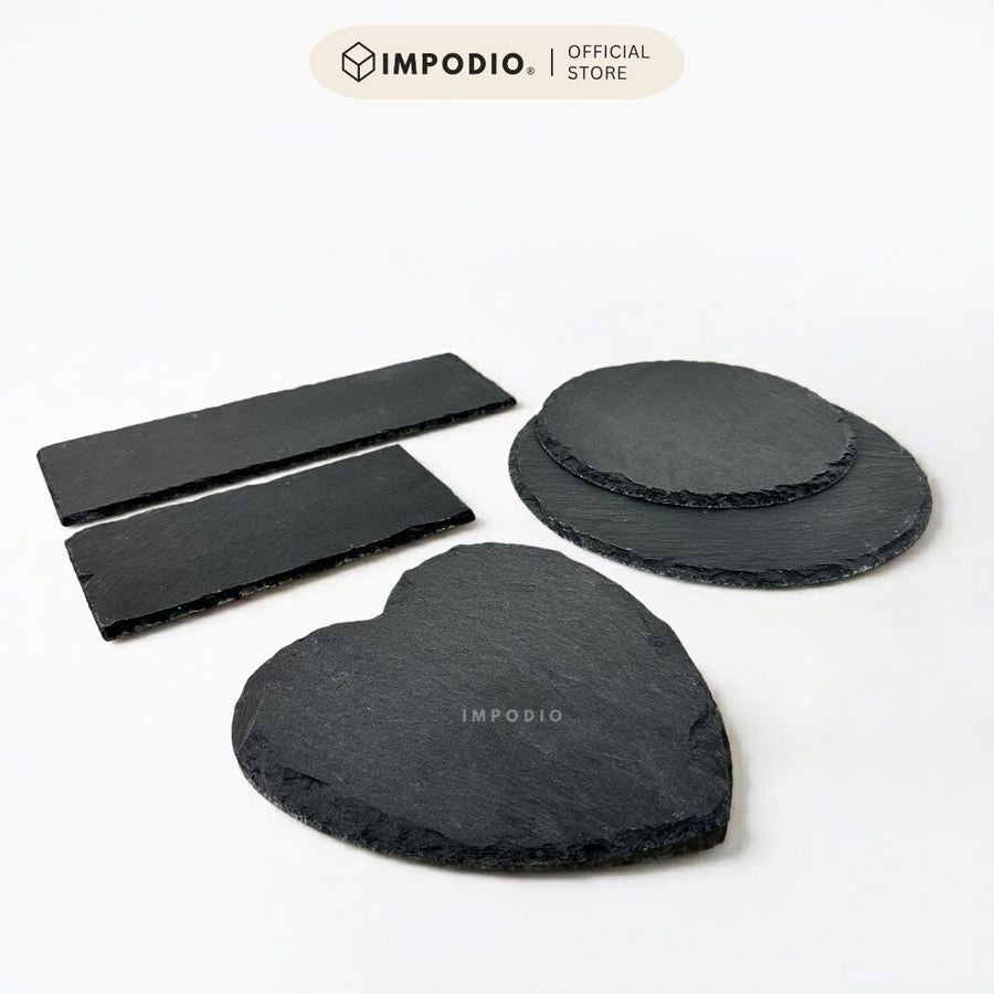IMPODIO Rounded Stone Steak Piring batu bulat aesthetic high