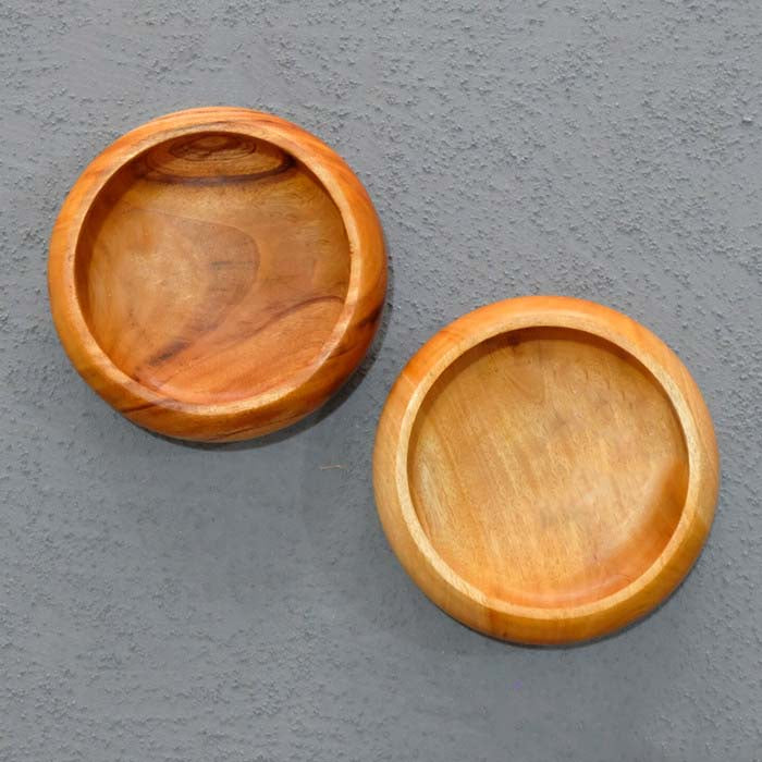 Mangkok bulat bentuk donat solid mahoni asli dan rapih