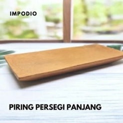 IMPODIO piring kayu persegi panjang bahan kayu mahoni - piring lauk / sayur